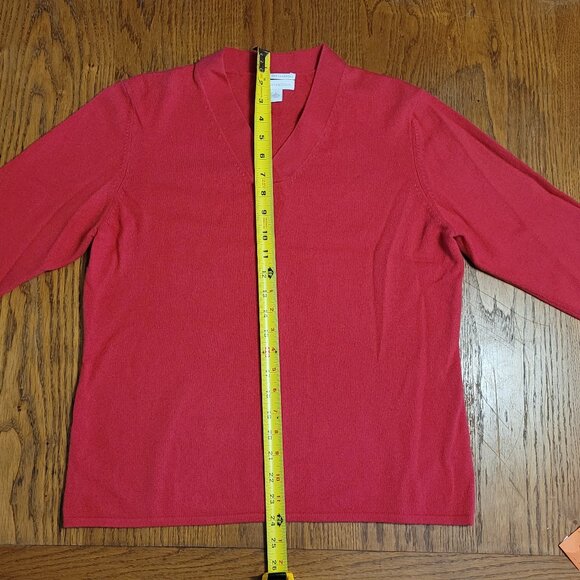 Charter Club 100%  cashmere women's sweater in coral red, size L - Picture 2 of 8